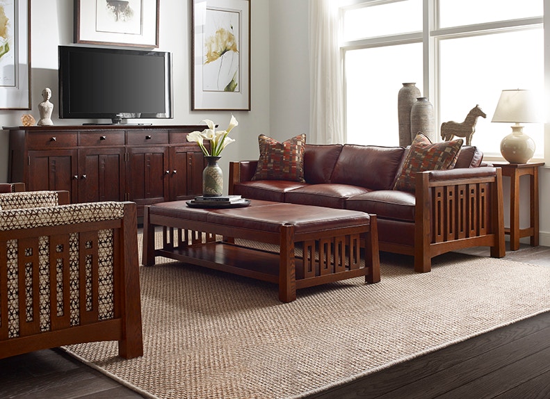 Stickley reclining deals sofa